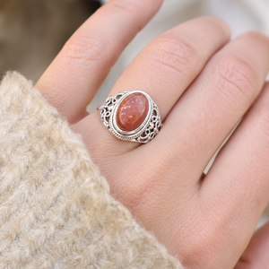 Sunstone Gemstone <b>Ring</b> 925 Sterling Silver Rose Yellow <b>Gold</b> Plated Handmade Statement <b>Ring</b> Vintage <b>Cocktail</b> Jewelry Gift Her Men - Product Image 2