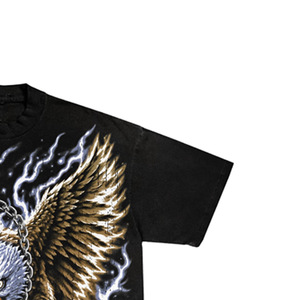 T-shirt à manches courtes pour homme en coton 100% imprimé sérigraphié Wild Eagle, coupe classique, col roulé, jersey formel - Product Image 4