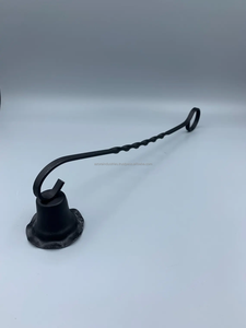 Eteignoir à bougie vintage en métal noir Cloche décorative argentée par Azora Industries - Product Image 2