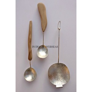 Juego de cucharas de metal plateado de alta calidad con diseño de nido de pájaro, estilo moderno y creativo, para decoración del hogar y bodas. - Product Image 5