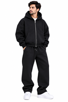 Ensemble de survêtement bleu ardoise oversize pour homme – Sweat à capuche et pantalon de jogging large – 2 pièces décontractées coupe ample style streetwear