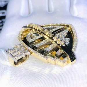 RB GEMS Custom Rose <b>Gold</b> VVS Moissanite Diamond IGI Certified Lovers Shape Men Initial Name Logo Bezel Setting Hip Hop Charm - Product Image 2