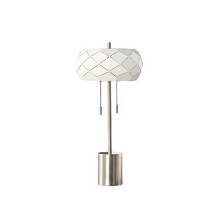 In Legeme Mid Century Danish 28\" Table Lamps 2 <b>Light</b> Steel <b>Pull</b> Chain Design - Product Image 1