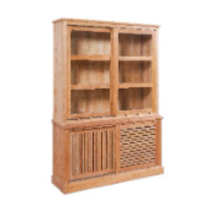 Estantería de Madera de Teca para Sala de Estar, Estilo Minimalista, con Puertas Corredizas, Ecológica y Fabricada en Madera de Teca - Product Image 2