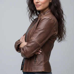 Veste d'hiver en peau de mouton véritable pour femmes, texture douce, écologique, coupe-vent, pour les tenues quotidiennes et le confort - Product Image 4