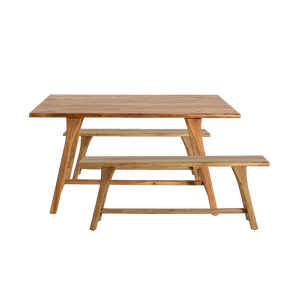 โต๊ะรับประทานอาหารวานดานา นิมบัส อริสต้า+ ม้านั่ง 2 ตัว ทำจากไม้อะคาเซียสีส้ม - Product Image 2