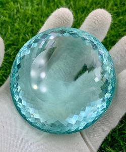 Pierre précieuse ronde facettée en quartz bleu suisse, grande taille, pour la fabrication de bijoux, la décoration intérieure, la présentation, vente en gros de pierres précieuses - Product Image 3