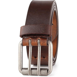 Cinturón de Cuero Genuino Reversible Marrón Cognac de 3.5cm de Ancho con Hebilla de Pasador, Ajuste Personalizado, Casual, Formal, de Acero, Impermeable y Ecológico - Product Image 1