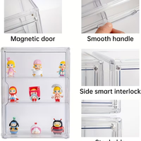 Boîte de rangement en plastique pour la maison avec étagères flexibles, anti-poussière, pour jouets de bureau, poupées, cosmétiques, organiseur
