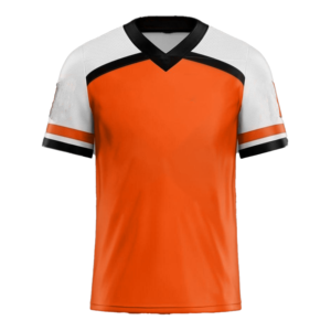 Maillot de football pour homme, col en V, orange, manches courtes, respirant, polyester, vêtements de sport, coupe classique, toutes saisons, tissu en maille - Product Image 6