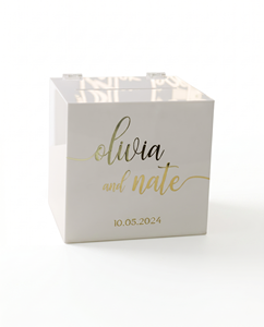 Boîte à vœux et boîte à cartes de mariage personnalisée en acrylique de 3 mm avec serrure, porte-cartes de mariage personnalisé avec logo - Product Image 3