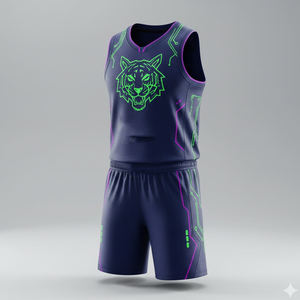 Maillots de basket-ball pour adultes en polyester respirant à séchage rapide, col en V, vente en gros personnalisée Wembley Sports - Product Image 1