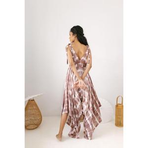 Women’s Boho Tie Dye Maxi Jumpsuit Sleeveless Wide Leg <b>Beach</b> Romper Casual Summer Palazzo Jumpsuit - Product Image 6