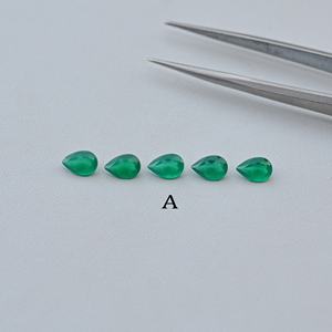 Piedra Preciosa Suelta de Ónice Verde Natural de 3x5 mm, Corte Facetado en Forma de Pera, Venta al por Mayor, Piedra de Ónice a Granel Más Vendida, Joyería Hecha a Mano, Proveedor Indio - Product Image 4