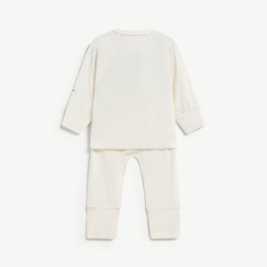 Ensemble 2 pièces unisexe pour bébé, manches longues, en modal et élasthanne, avec boutons-pression, à pieds, nouveau-né, ODM Vietnam - Product Image 2