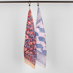 Boho cotton <b>square</b> <b>scarf</b> Hand drawn bandana Skin friendly natural dye Yoga head <b>scarf</b> wristband unisex & Pets - Product Image 1