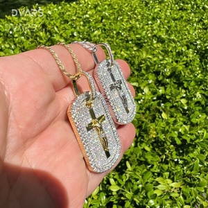 Custom Hip Hop Luxury Iced Jesus Cross Religious <b>Statue</b> Pendant with Moissanite Sterling Silver <b>Gold</b> Plated - Product Image 6
