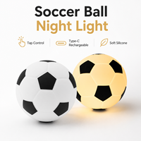 Lampe de chevet LED souple rechargeable en silicone en forme de ballon de football, avec changement de couleur RGB et 3 températures de couleur, pour chambre d'enfant