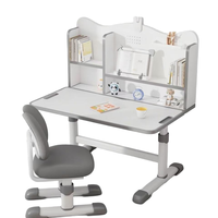 Ensemble de table d'étude pour enfants bureau de chaise réglable en hauteur bureau en métal d'écriture pour l'école primaire et la chambre à coucher