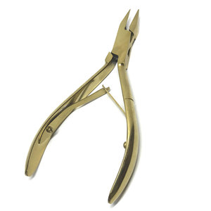 Gold Plated Professional Cuticle Nipper Double Spring Heavy Duty <b>Nail</b> Clipper for Manicure Pedicure Salon Tools - Product Image 4