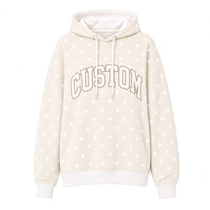 Sweat-shirt à capuche ample et tendance pour femme, à pois, manches longues, imprimé graphique, style décontracté streetwear - Product Image 3