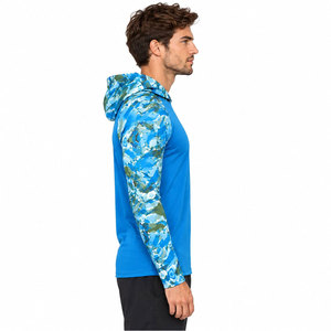 Camiseta de Pesca con Capucha y Manga Larga para Hombre, Camuflaje Azul, Protección Solar UPF 50, Anti-UV, Ropa de Pesca de Alto Rendimiento - Product Image 3