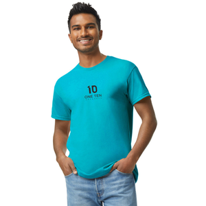 เสื้อยืดผู้ชาย ผ้าฝ้าย แขนสั้น คอกลม สวมใส่สบาย แฟชั่นสีน้ำเงิน - Product Image 2