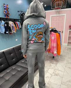 Conjunto de Sudadera con Capucha y Pantalones Deportivos Personalizados OEM, Fabricante de Conjuntos Deportivos Lisos, Holgados, de Felpa, de Algodón, para Hombre - Product Image 4