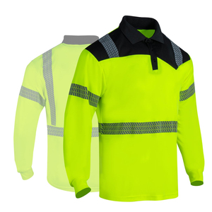 Camiseta Polo de Manga Larga de Alta Visibilidad, Tela Suave de Secado Rápido, Ropa de Trabajo Reflectante, Camiseta Polo de Alta Visibilidad para Uso Diario - Product Image 2