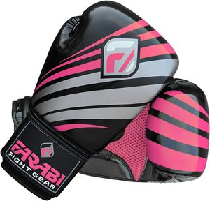 Gants de boxe en similicuir Farabi Sports en gros - Sangles auto-agrippantes personnalisables, respirants et légers pour l'entraînement - Product Image 2