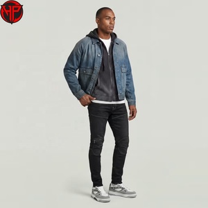 Men Straight Fit Denim <b>Jeans</b> Cotton Blend Breathable Mid Waist Zip Knee <b>Slim</b> Casual Streetwear Denim Pant - Product Image 3
