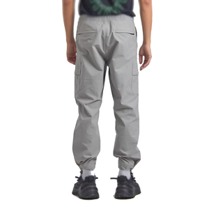 Men Gray Elastic Waist Cargo Pants Multiple Pockets Breathable Quick Dry Lightweight Casual Joggers Autumn Wear - Product Image 6