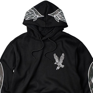 Sudadera Unisex Negra con Capucha y Bolsillo Canguro, 100% Algodón, Impermeable y Resistente al Viento, para Invierno - Product Image 5