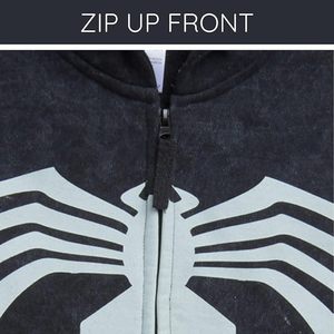Sudadera con Capucha y Cremallera del Personaje Venom, Unisex, de Forro Polar, Color Sólido, Ropa de Invierno para Niños, Servicio OEM, Ropa Casual - Product Image 3