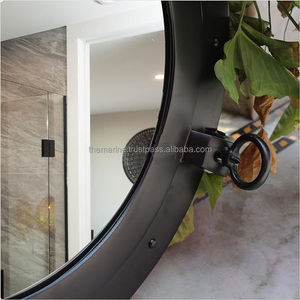 Gran oferta, espejo de ojo de buey de diseñador de latón náutico negro mate de calidad superior hecho a mano, espejo montado en la pared - Product Image 2