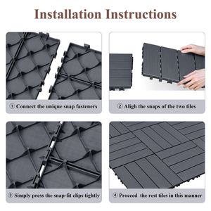 Set di 9 Piastrelle Incastrabili per Pavimenti Esterni, Impermeabili e Resistenti alle Intemperie, per Balconi, Porticati e Giardini - Product Image 6