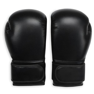 Guantes de Boxeo de Cuero con Cordones, Protección Completa para los Dedos, Equipo de Entrenamiento Profesional para Adultos, Color Negro - Product Image 3
