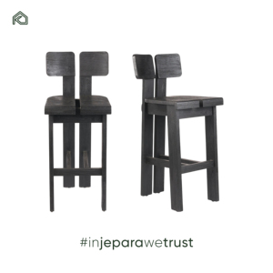 Minimalist Sungkai <b>Wood</b> Bar <b>Stool</b> with Woven Backrest-Durable High Bar <b>Stool</b> for Home Bar & Hotel Use-Mola - Product Image 4