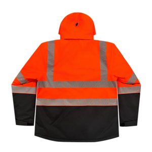 Veste de travail de sécurité réfléchissante fluorescente en polyester thermique de classe 2 à haute visibilité en vrac pour les travailleurs du bâtiment - Product Image 2