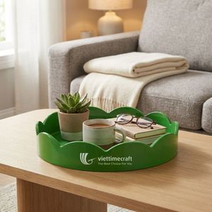 ViettimeCraft Plato de Servir Minimalista Ecológico de Madera Verde, Bandeja para Alimentos sin Contacto con la Comida, para Fiestas, Restaurantes y Catering - Product Image 6
