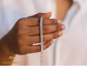 Igi สร้อยข้อมือเทนนิสประดับเพชร14K สร้อยข้อมือเพชรกลมและเจียระไนเพชรธรรมชาติสร้อยข้อมือสำหรับเจ้าสาว - Product Image 5