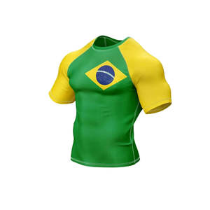 Best Quality Men's Rash Guards Sportswear Custom Logo Digital Print Solid Breathable Quick Dry Lightweight 160g Polyester/Nylon - Product Image 5