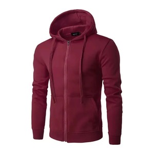 Men's Slim Fit Hooded Zip-Up Sweatshirt Solid Color Knitted Casual Autumn Wear Regular Sleeve Length 2027 - Product Image 2