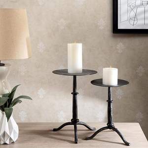 Porte-bougie en métal noir de luxe, design créatif très populaire pour la décoration de table de mariage, pot à bougie unique, accent décoratif pour la maison à prix avantageux - Product Image 1