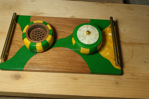 Brûleur d'encens de luxe en bois de santal pour festivals arabes, avec un design élégant en bois incrusté, pour usage religieux - Product Image 6