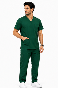 Ensemble de blouses médicales respirantes pour hommes, pantalon jogger, uniforme d'hôpital pour médecins et infirmières, logo personnalisé, extensible, spandex, confortable et durable - Product Image 5