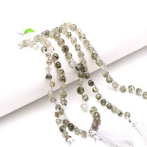 Perles d'oignon facettées en rutile noir naturel 7-9MM, perles en forme de goutte facettées en rutile noir pour la fabrication de bijoux, rutile noir en gros 8 pouces - Product Image 2