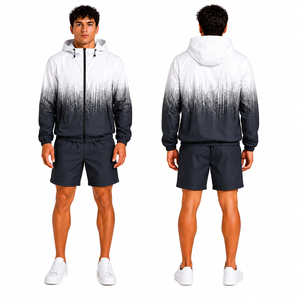 Ensemble short et coupe-vent d'été pour homme de haute qualité, personnalisable avec logo par sublimation, style streetwear, fabrication OEM - Product Image 1