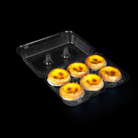 Emballage en plastique PET jetable biodégradable de premier ordre conteneur de boulangerie à clapet de gâteau boîte à pâtisserie en plastique conteneur à dessert