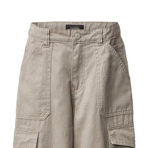 Jean cargo en coton respirant de haute qualité avec taille ajustable, pantalon cargo en denim, mode moderne, jambes larges, pantalon utilitaire personnalisé - Product Image 2
